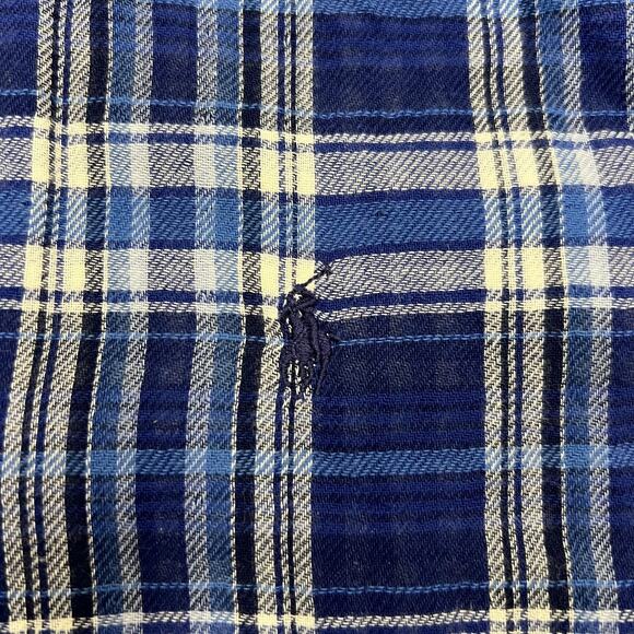 Ralph Lauren Shirt Mens Medium Blue Plaid Button Down Long Sleeve Casual Preppy - Picture 3 of 8